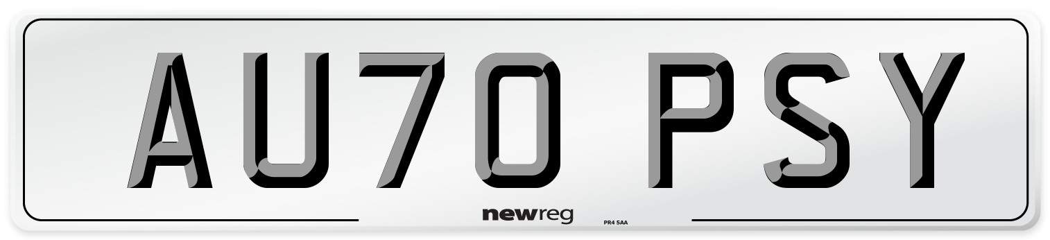 AU70 PSY Number Plate from New Reg